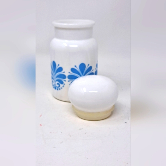 Vintage Belgian Blue And White Milk Glass Apothecary Jar - Picture 3 of 7